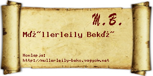 Müllerleily Bekő névjegykártya